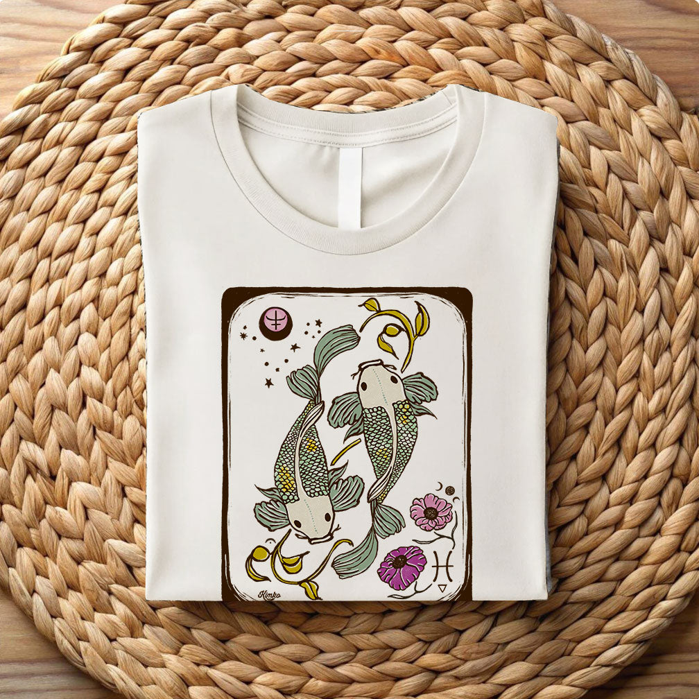 Pisces Folk Art T-Shirt| 100% Cotton