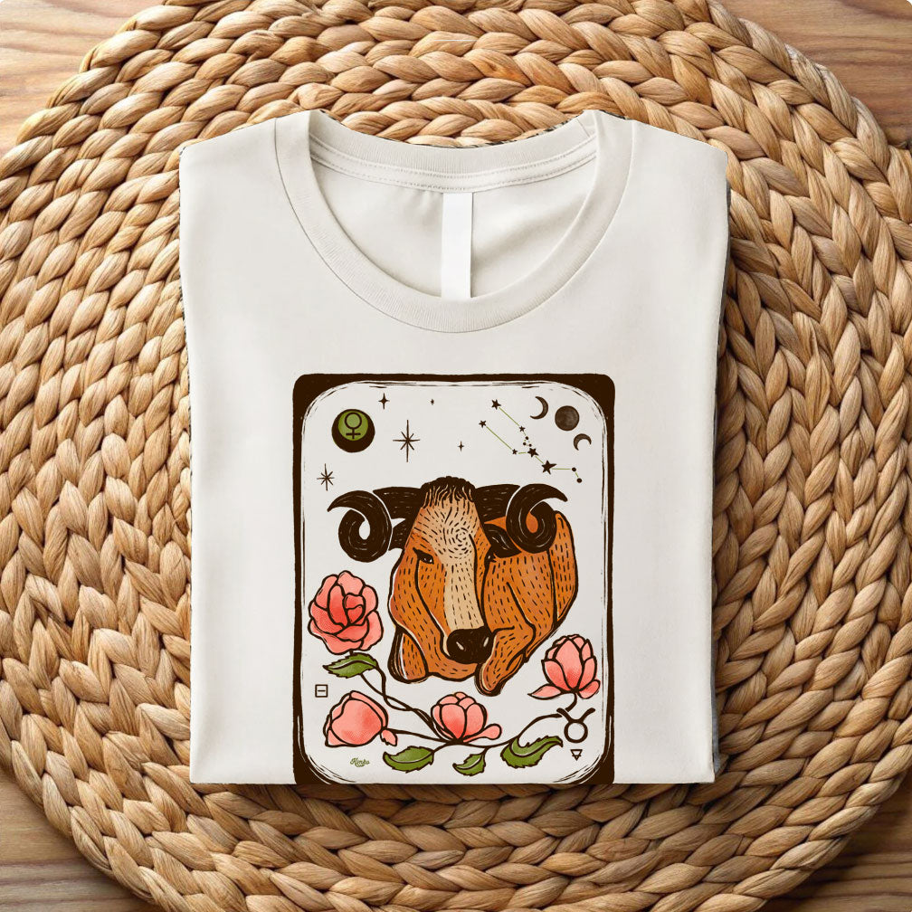 Taurus folk Art T-shirt | 100% Cotton