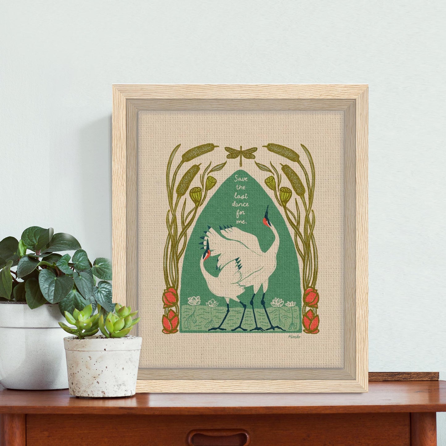 The Dance of the Whooping Cranes  | Framed Canvas Print