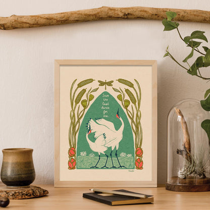 The Dance of the Whooping Cranes | Art Print