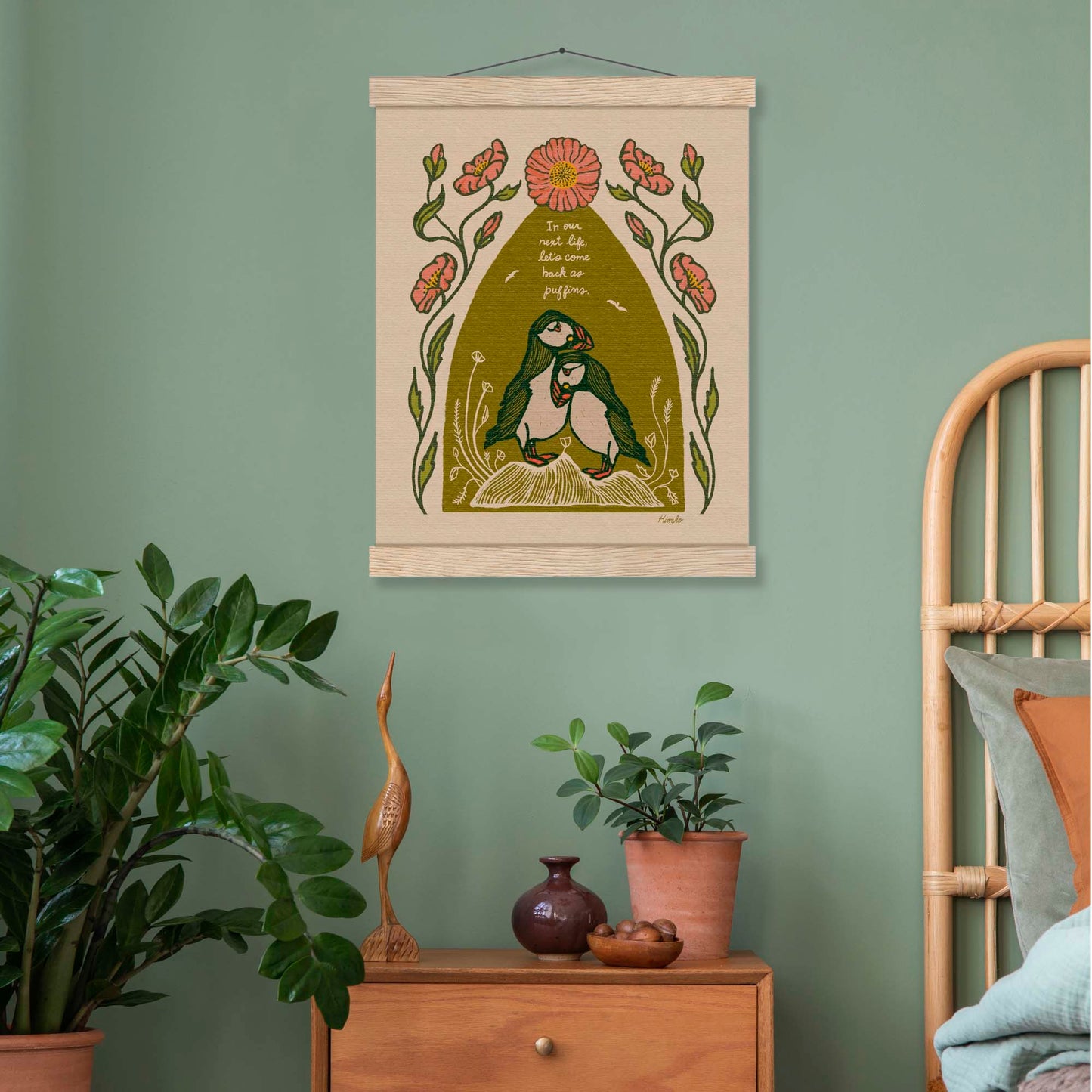 The Puffins & The Poppies | Wooden Hangar