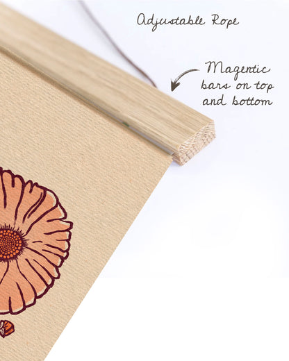 Vintage Botanical Beetle Print| Wooden Hanger