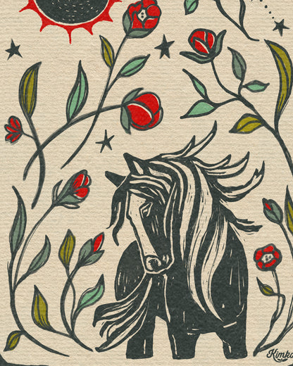 The Year of the Fire Horse | Wooden Hanger